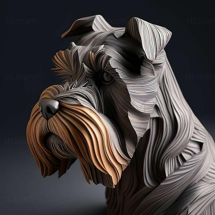 3D model Zwergschnauzer dog (STL)